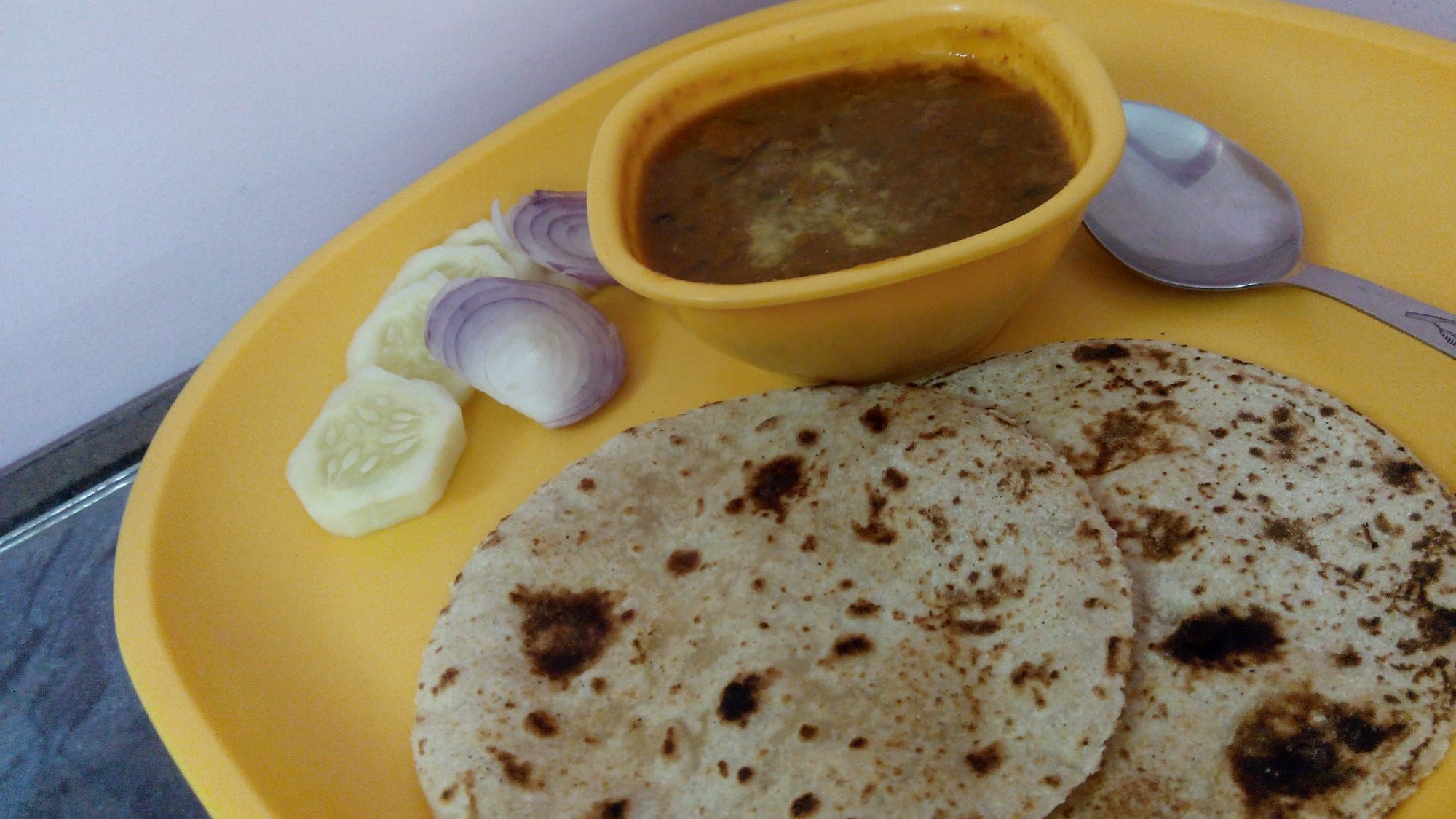 Dishes and breads shared at the table
